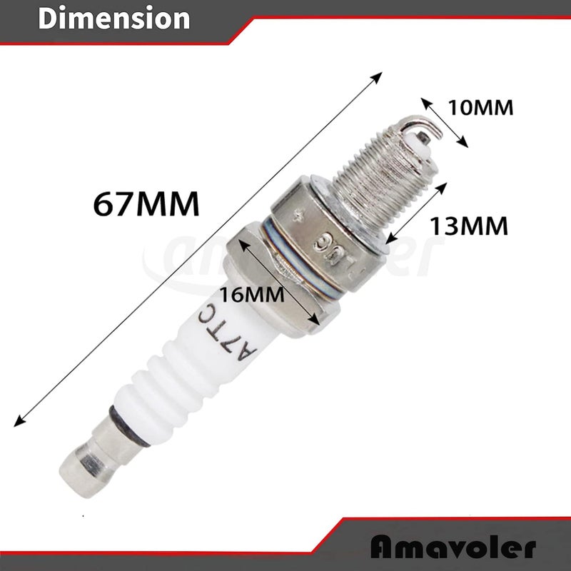 amavoler A7TC Spark Plug Fit for GY6 50 cc 70cc 90 cc 110cc 125 cc 150cc ATVs Dirt Bikes Go Karts Scooters Quad 4 Wheeler Pit Bike Dune Buggy Sandrail Moped Roketa Taotao Etc .(2 pcs) - Image 2
